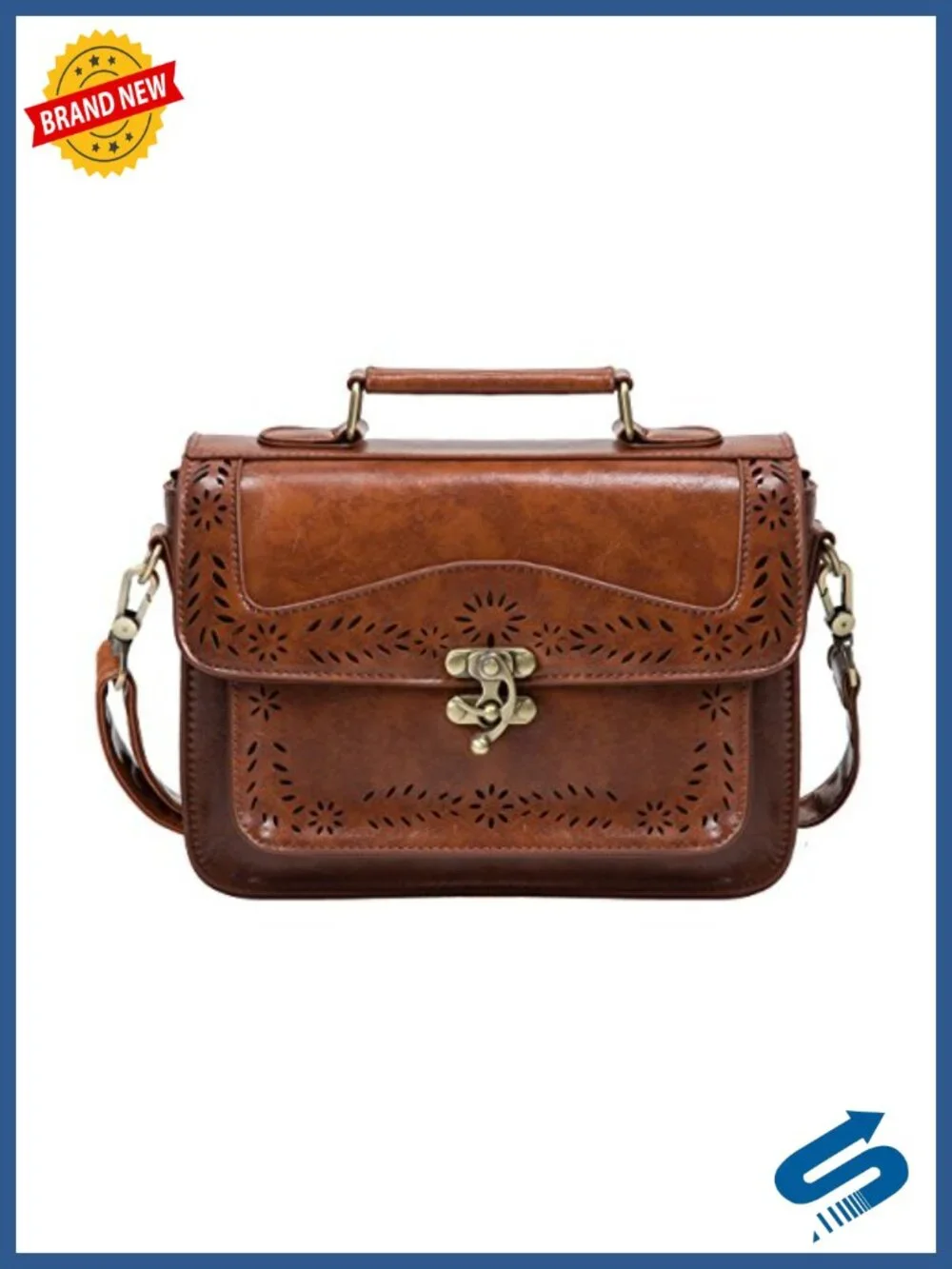 Women PU Leather Satchel Crossbody Messenger Bag Work Bag
